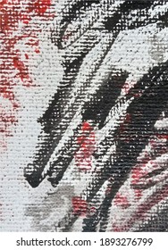 vector grunge background, brush strokes on canvas, gray and black tones