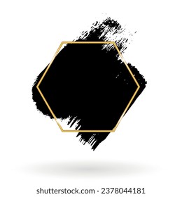 Vector grunge background. Chalk background. Gold Hexagonal Retro background.