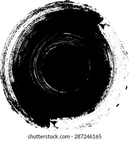 Vector Grunge Background.  Circle Brush Stroke .  Distress Frame.
