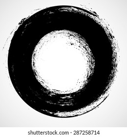 Vector Grunge Background.  Circle Brush Stroke .  Distress Frame.