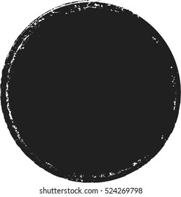 Vector Grunge Background. Circle Brush Stroke . Distress Frame. ink print of stamp . Black round banner, logo , design element .