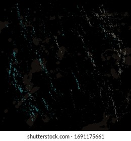 Vector grunge background for frame, decoration. Dark solied design element with chalk, coal, paint, splashes, smudge.