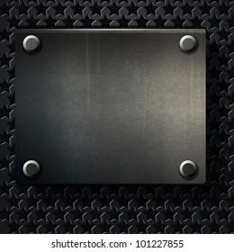 vector grunge background metal plate with screws eps 10