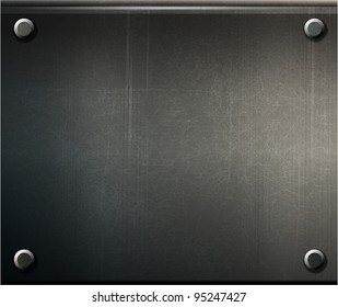 vector grunge background  metal plate with screws eps 10