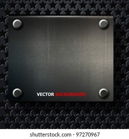 vector grunge background metal plate with screws eps 10