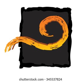 Vector Grunge Background. Modern background. Retro Background. Abstract Background. Circle Brush Stroke on cube. Vector illustration.