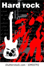 vector grunge background with music