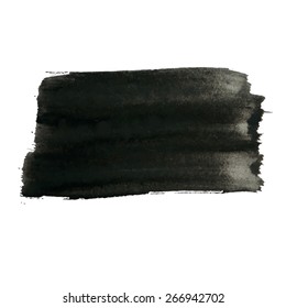 Vector grunge background, natural artistic rectangular banner painted with brush strokes for your text. Can be used as distress texture  template, label, badge or frame, isolated, black on white