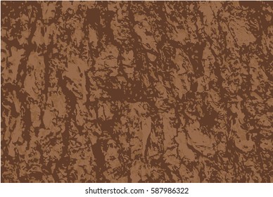 Vector grunge background. Old bark tree texture. Brown wooden backdrop.