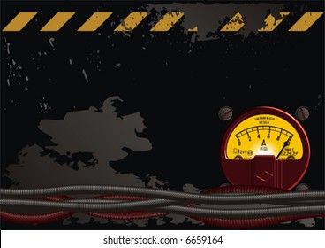 Vector grunge background with old-fashioned russian ampermeter and old-fashioned power cables.
More vector illuestrations see in my portfolio