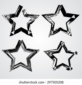 Vector Grunge Background. Sketch Pencil Stars . 