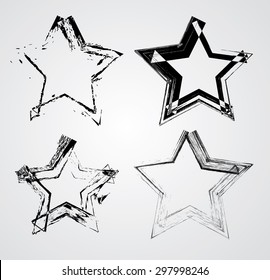 Vector Grunge Background. Sketch Pencil Star . 