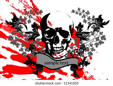 vector grunge background with skull