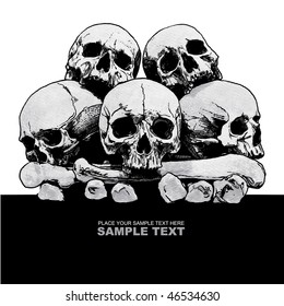 vector grunge background with a skulls. for CD cover