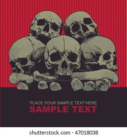 vector grunge background with a skulls. for CD cover