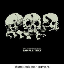 vector grunge background with a skulls. for CD cover