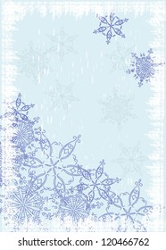 vector grunge background with snowflakes