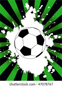 the vector grunge background with soccer ball