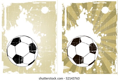 the vector grunge background with soccer ball