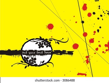 vector grunge background. stains and flowers