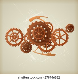 Vector grunge background in the style of steampunk