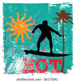 vector grunge background with summer themes