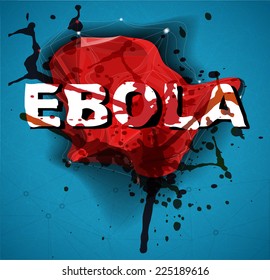 Vector grunge background with the text Ebola 