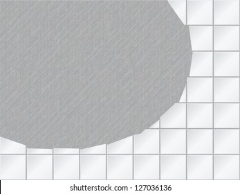 Vector grunge background - tiled wall with a large hole