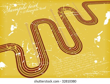 Vector grunge background in yellow color; clip-art