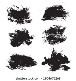Vector grunge banner background. Black paint syains,text boxes.