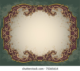 vector grunge baroque frame