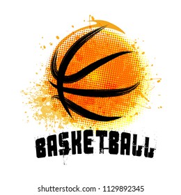 Vector Grunge Basketball ( T-shirt, Poster, Banner, backdrops design )