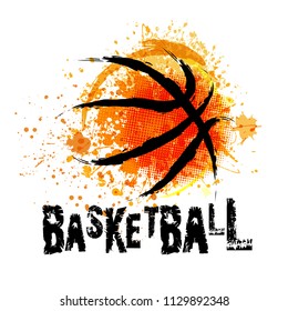 Vector Grunge Basketball ( T-shirt, Poster, Banner, backdrops design )