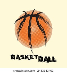 Vector Grunge Basketball ( T-shirt, Poster, Banner, backdrops design )