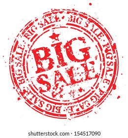 Vector Grunge Big Sale Message /  Big Sale Abstract Grunge Rubber Stamp