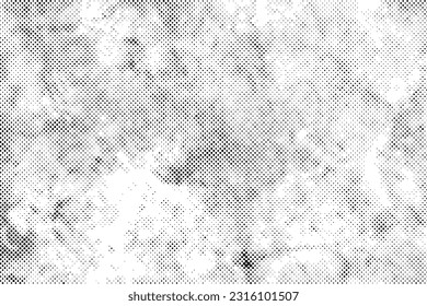 Efecto de textura de los puntos medio-tonalidad abstractos del vector grunge negro.