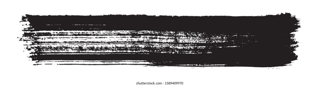 Vector Grunge Black Brush Stroke. Design element for your projects, isolated on white