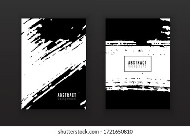 Vector grunge black brush stroke on white background.