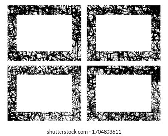 Vector grunge black frame. Banners, logos, Icons, labels and badges. Distressed textures shapes