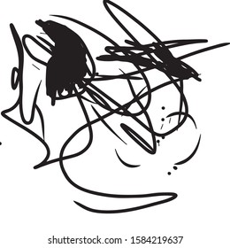 Vector Grunge black ink paint.for new design or brush,happening art Background.Monochrome texture. shape, hand-drawn