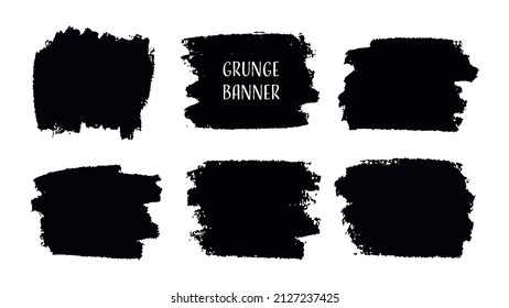 Pancartas de pincel negro grunge vectorial.