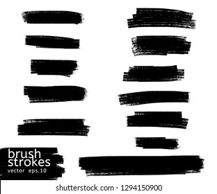Pintura negra vectorial, trazo de pincel de tinta, cepillo. Elemento de diseño artístico sucio. 