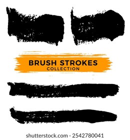 Vector grunge black paint, ink brush stroke, brush design element.
