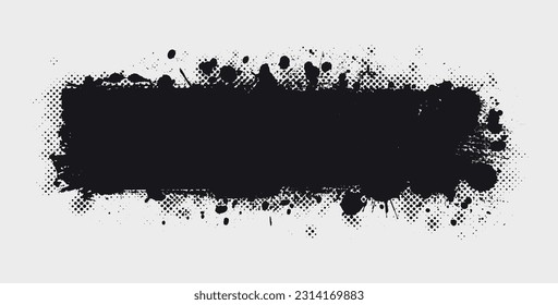 Vector Grunge Black Splats Banner.
