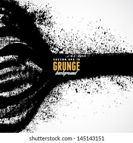 Vector grunge black and white abstract background