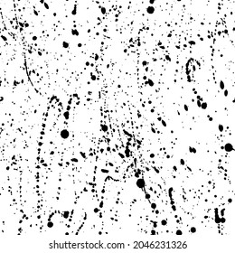 Vector grunge black and white seamless pattern with hand drawn texture spray spots. Monochrome artistic illustration for fabric design, wallpaper, decorative paper, web design, background, postcard.