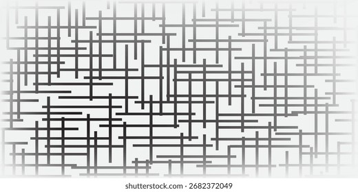 Vetor grunge textura em preto e branco de traçados de pincel preto em papel branco ou fundo. Uma pintura em preto e branco com um pincel traçado arte moderna