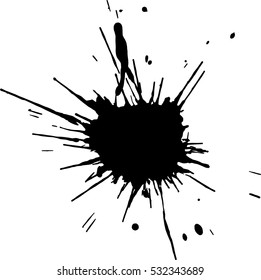 Vector grunge blot center spread long elements