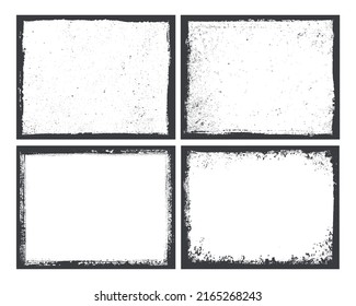 Vector grunge border frames set.