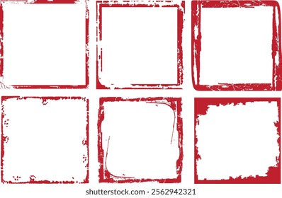 Vector grunge border set, grunge border brush, grunge border edge, square grunge border